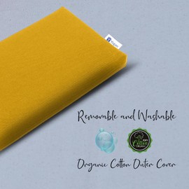 Yogan Head Cushion/Headpad (1") for Yoga/Pilates | Organic Cotton Outer Cover (Removable & Washable) | Inner Cover with Recycled Fiber Filling | 30cm×20cm×2.5cm (Honey)