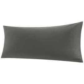 PiccoCasa Body Pillow Cover Egyptian Cotton Bolster Pillow Cases - 300 Thread Count Super Soft and Breathable Long Body Pillowcase with Zipper Closure Dark Grey 20"x48"/ 4ft