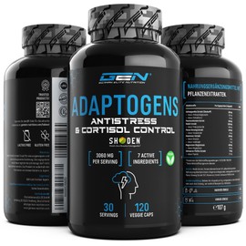 Adaptogene Komplex - Antistress & Relax Support mit Shoden® Ashwagandha, Reishi, Ginseng, Passionsblumen, Rosenwurz Extrakt - Magnesium - Vegan - 120 Kapseln