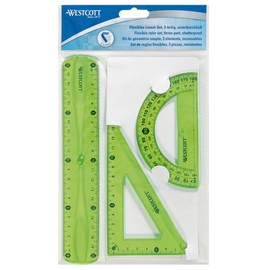 Westcott 10301 00 Flexible Ruler Set – Plastic – Assorted Colours