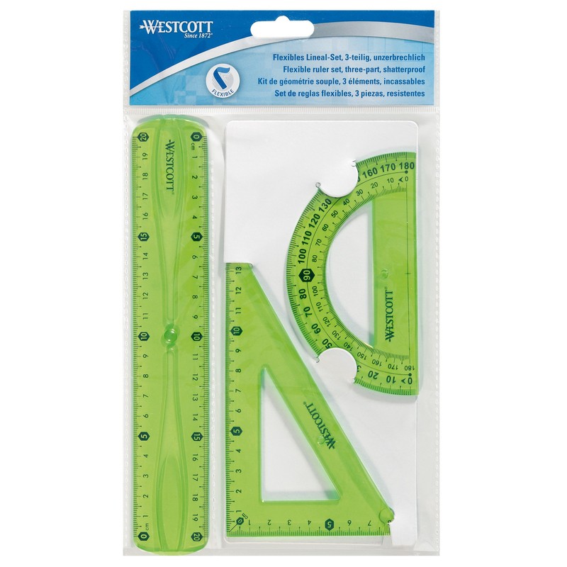 Westcott 10301 00 Flexible Ruler Set – Plastic – Assorted