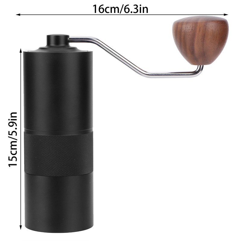 Black Manual Coffee Grinder Stainless Steel Bean Milling Machine Coffee