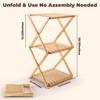 BAMHIGHS 3-Tier Bamboo Folding Shelf, Multi-Purpose Storage Rack for Shoes,