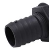1 1/2in Through Hull Drain Straight Black with Stainless Steel