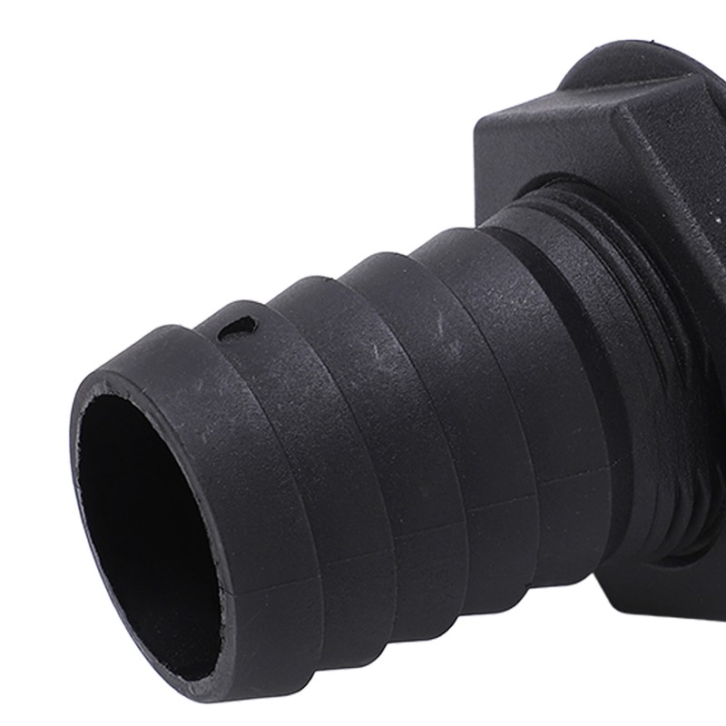 1 1/2in Through Hull Drain Straight Black with Stainless Steel