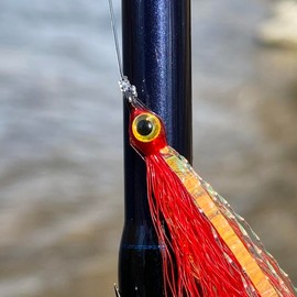 5 Pcs Rizing Rivers Bucktail Flies for River Walleyes - Perfect for Spring Walleyes and White Bass Fishing (Red)