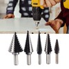5Pcs Step Drill Bit Set Alloy Steel High Accuracy Multifunctional