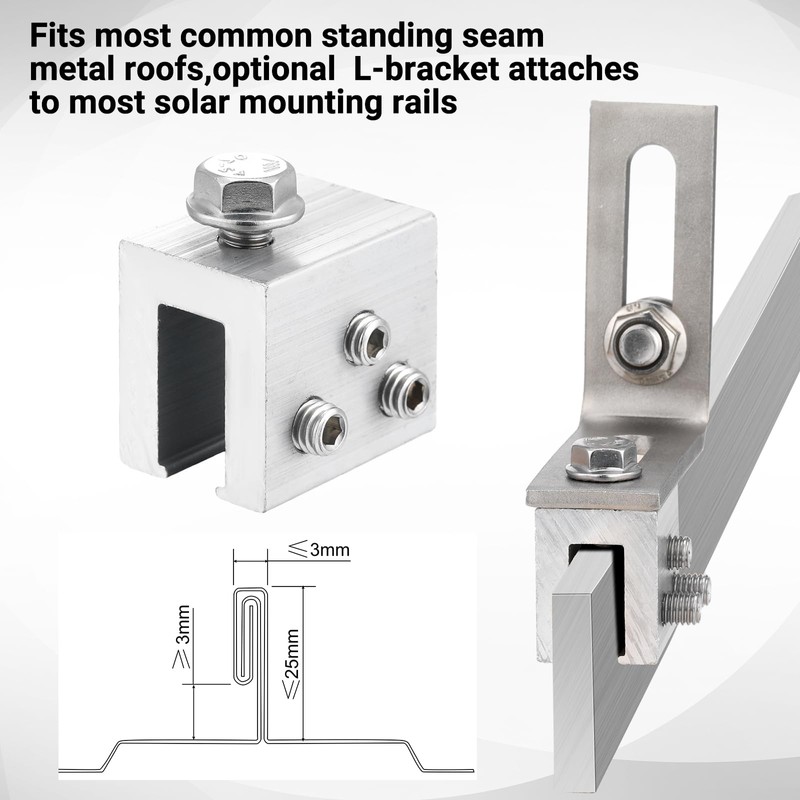 Tandefio 24 Sets Roof Clamp for Standing Metal Roof Standing