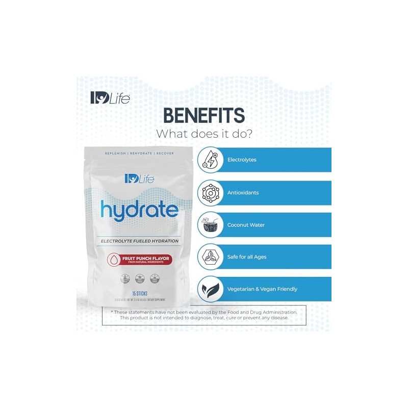 IDLife Bebida Hidratante En Polvo Fruit Punch Hidratación Instantánea Con