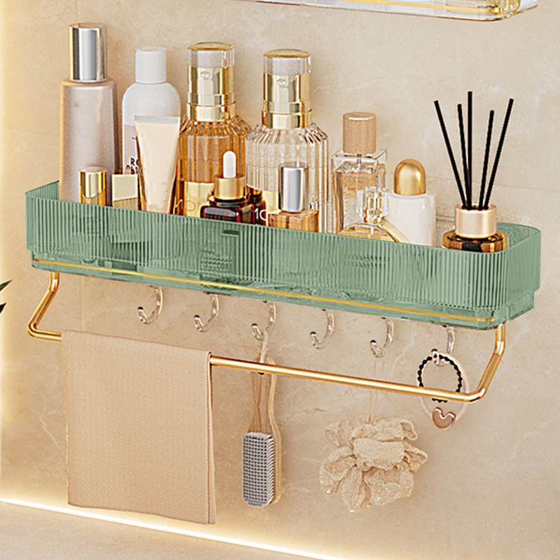 Bathroom Shelf Drill Free Alumimum Strong Load Bearing Wall Mounted