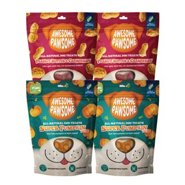 Awesome Pawsome All Natural Grain Free Crunchy Snacks for Dogs of All Ages, Fun Bite-Sized Shapes Dog Treats, Crafted in New Zealand, Super Fiber Veggie Bundle, 12oz