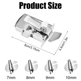 Pack of 4 Spiral Sewing Tube Hem Foot + Magnetic Seam Sewing Guide, 7/8/9/10 mm Sewing Machine Accessories, Rolled Hem, Rolled Hem Foot for Sewing Machine, Sewing Machine Sewing Accessories