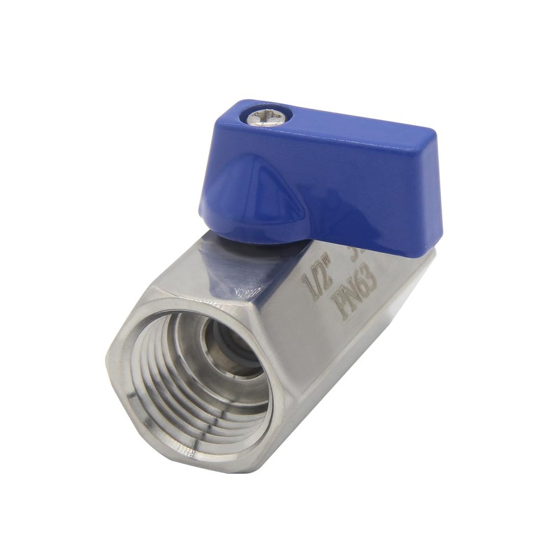 Beduan 3/4" Mini Ball Valve, Stainless Steel Female x Female