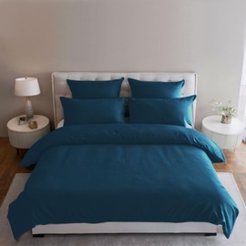 MAGNA COLLECTION Single Duvet Cover Set - Hotel Quality Bedding Set (135x200cm) with Matching Pillowcase - Soft Brushed Microfibre Polyester Duvet Cover (Navy, Single)