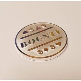 10x Silver Clad Bounty Poker Chip for Bounty Tournaments / Card Protector