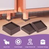 Swpeet 4Pcs 3" x 3" Square Brown Rubber Anti Skid