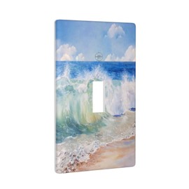 Beach Ocean Light Switch Cover Single Toggle Wall Plates 1 Gang Switch Plate Covers Decorative Lightswitch Cover Plate, 4.50 x 2.76 Inch, Blue
