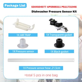 5304504077 Dishwasher Pressure Sensor Kit Replaces AP5989311 PS11731946 PS11731946 for Electrolux Fri-gidaire Compatible with FGID2474QB5B, FGID2474QB1B, FGID2474QF5B, FGID2474QW2B (White)