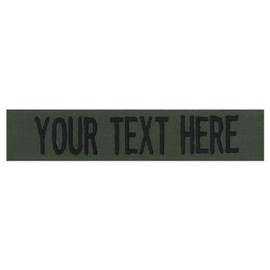 Custom Uniform Name Tape. Olive Drab Fabric, 5 Inch Hook Fastener