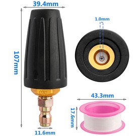 Wolfride 1/4" Quick-Connect Pressure Washer Nozzle, Rotating Lotus Turbo Spray Tip, 3600 PSI High Pressure Cleaning Tool for Driveway Concrete Vehicle Home Use