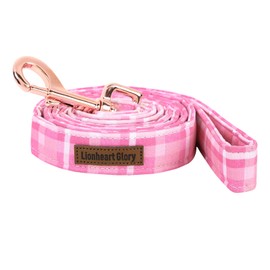 Lionheart glory Pink Dog Leash Plaid Durable Dog Leashes with Comfortable Soft Handle for Small Medium and Large Girl or Boy Dogs