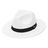 GEMVIE Panama Hat Men Women Wide Brim Straw Hat Fedora
