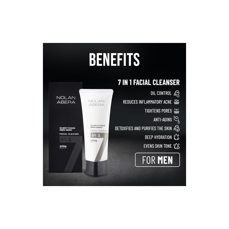 ABERA Limpiador Facial Diario Nolan Para Hombres - Control De