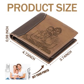 Paterr 12 Pcs Leather Photo Wallet for Men PU Leather Bifold Wallets with Pockets for DIY Christmas Gifts for Dad Husband Son(Brown, Light Coffee)