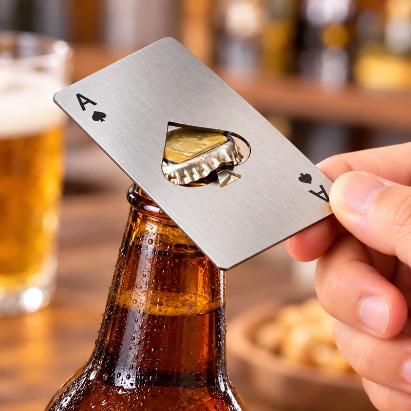 Stainless Steel Spades A Winemaker Bottle Opener Playing Cards Bottle