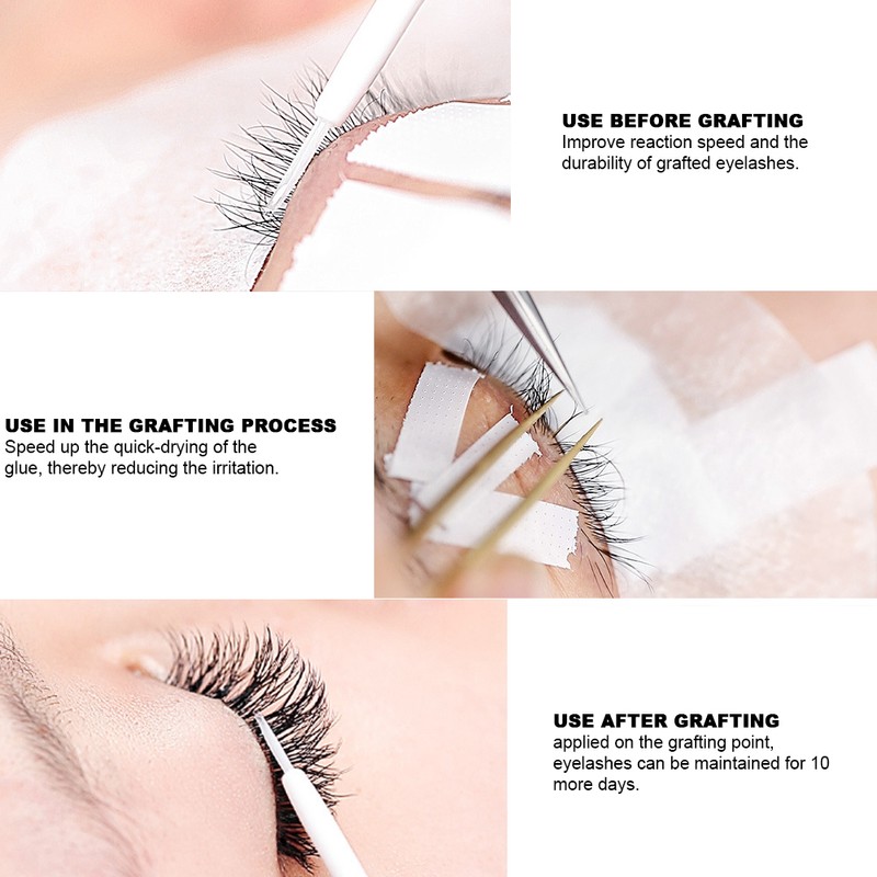 2 Bottles Eyelash Extension Accelerator Waterproof LongLasting Adhesive Quick Dry