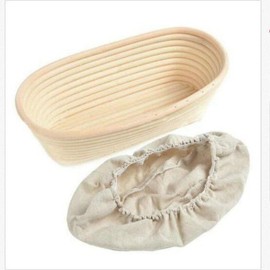 Gärkörbchen Oval, 35cm Brot Gärkörbchen aus Peddigrohr mit Leintüchern, Bäckermesser mit 5 Rasierklinge, Gärkorb Set für Hausbäcker Brot Backen，Ideal zum Brote Backen & Lagern