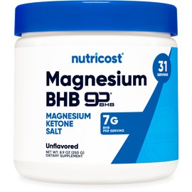Nutricost Magnesium BHB Salts (250 Grams, Unflavored) - Exogenous Ketone Supplement, 6.5g Beta-Hydroxybutyrate Per Serving