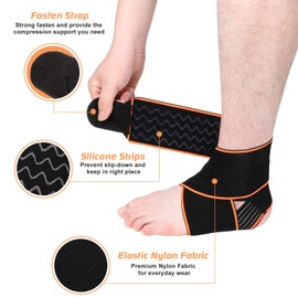 MUSEFITR 2 Pack Adjustable Ankle Brace for Women and Men, Ankle Support for Sprain Plantar Fasciitis Achilles Tendon, Compression Wrap for Volleyball Running Tennis, 1 Size fits All