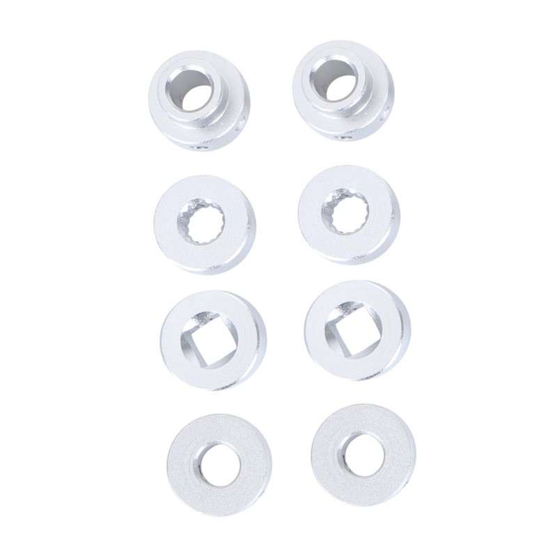 Mobestech Aluminum Car Window Cranks 11.4x2.2cm Silver 3 Pairs Adapters