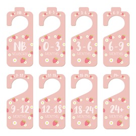 Fukaisu 8pcs Baby Closet Dividers, Wooden Baby Clothes Organizer Double Sided Nursery Closet Dividers for Babies Boy Girl Wardrobe Organization