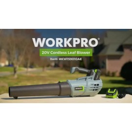 WORKPRO 20 Volt 350 CFM 85 MPH Handheld Electric Cordless Leaf Blower 4.0 Ah Battery NEW