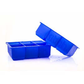 Large Cube Silicone Ice Tray, 2 Pack by Kitch, Giant 2 Inch Ice Cubes Keep Your Drink Cooled for Hours - Cobalt Blue