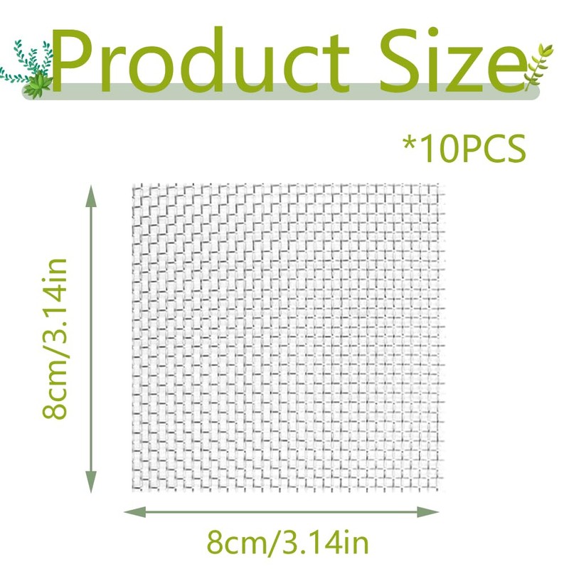 10 PCS Aquarium Moss Mesh, 304 Stainless Steel, 8 *
