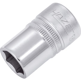 HAZET Hex Socket 900-14 | 12.5mm Square Drive, Flat Width 14mm, Knurled | Socket with Chrome Plated and Polished Surface for Manual Operation