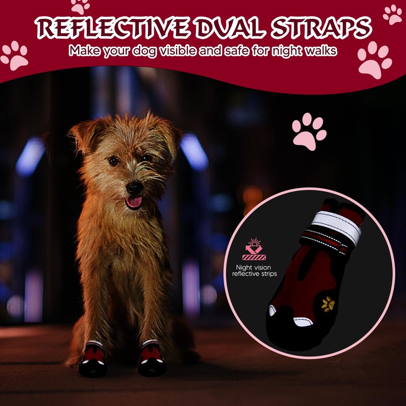 Dog Shoes, FISHOAKY Dog Shoes for Medium Dogs, Anti Slip