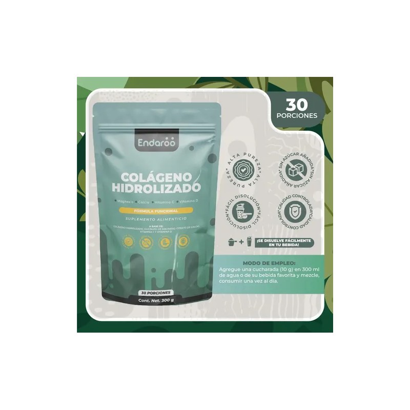 Colágeno Hidrolizado Con Magnesio, Calcio Y Vitamina D 300 G