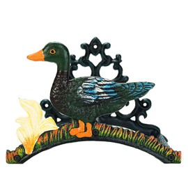 Sungmor Heavy Duty Cast Iron Garden Hose Holder | Water Hose Hanger Wall Mounted | Decorative Indoor Outdoor Hose Rack Reel | 50FT 75FT 100FT Water Hose Bulter Storage | Lovely Duck Metal Hose Stand