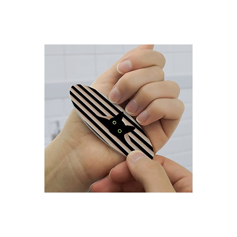 Black Cat In Window Double-Sided Oval Nail File Emery Board