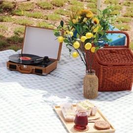 Stylish Checkered Large Picnic Mat / Camping Mat / Oxford Mat Yellow Medium