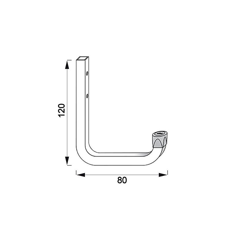 Secotec 4 x universal hooks, galvanised, 80 x 120 mm,