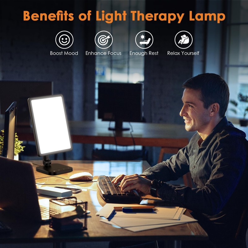 RICIAL Sun Lamp, 12000 Lux UV-Free Light Therapy Lamp with