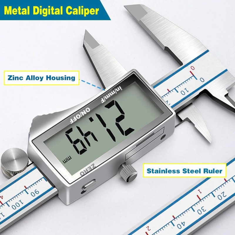 DITRON Digital Calipers, DITRON 6" Vernier Caliper- Electronic Micrometer with