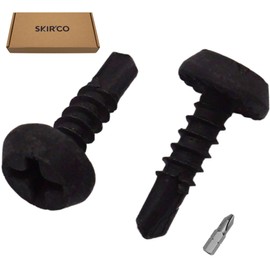 SKIR'CO (Pack of 600) Self Drilling Screws 3.5 x 13mm Black Phosphating Phillips Flat Head Self Tapping Screws