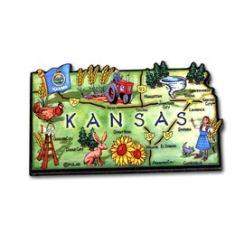 Kansas Artwood State Magnet Collectible Souvenir by Classic Magnets