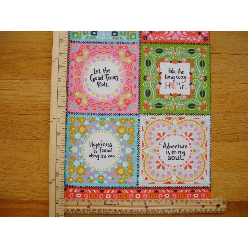 Blend Inspirational Hello Sunshine Follow Your.. Cotton Quilt Fabric Panel